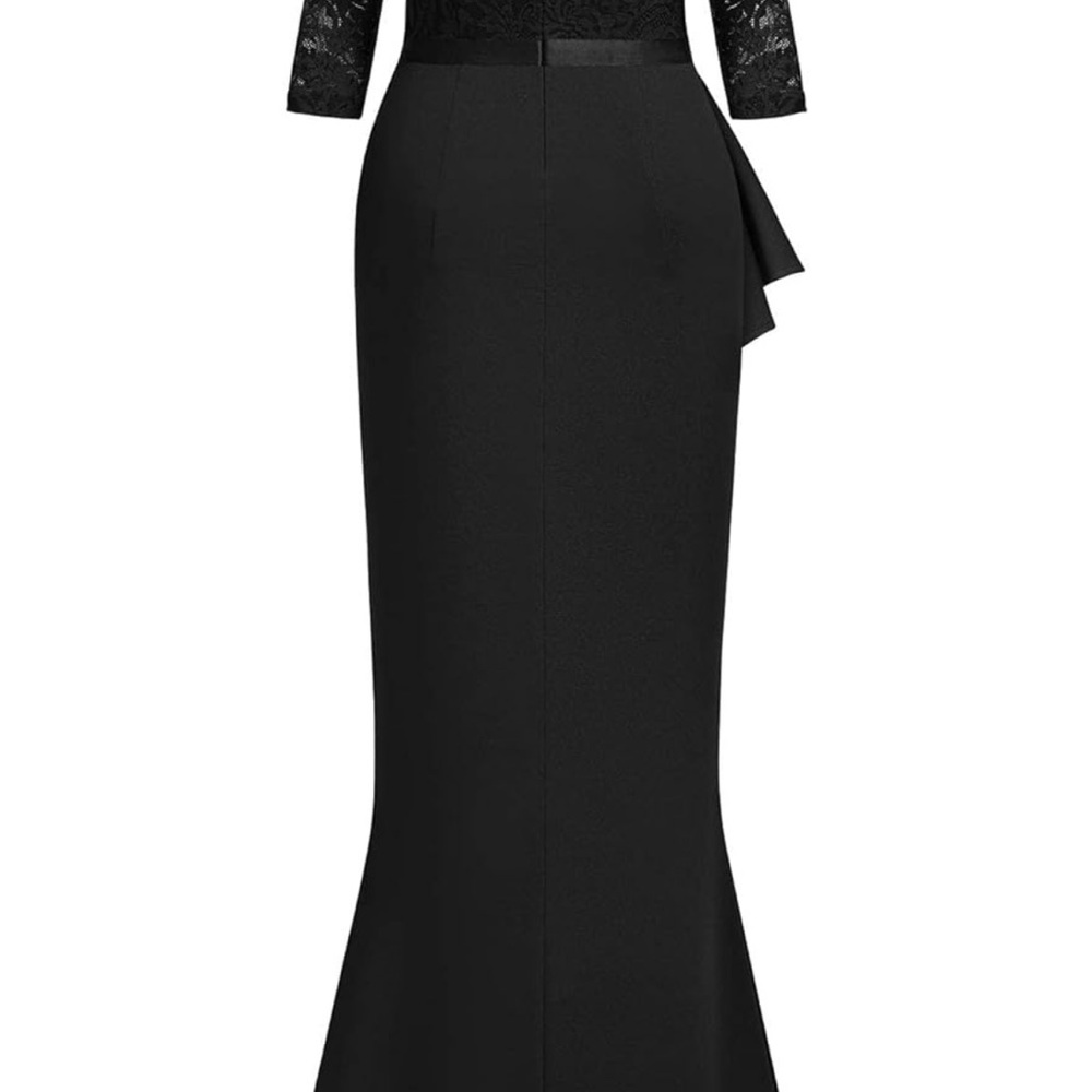 Elegant Black Lace Evening Gown- worn once!